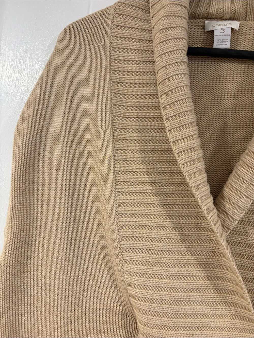 Chico's Shawl Collar Cardigan - Tan